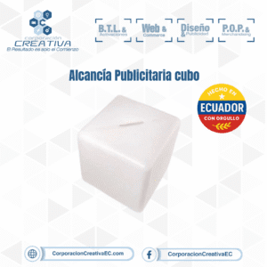 Alcancía plástica cubo, corporacion creativa