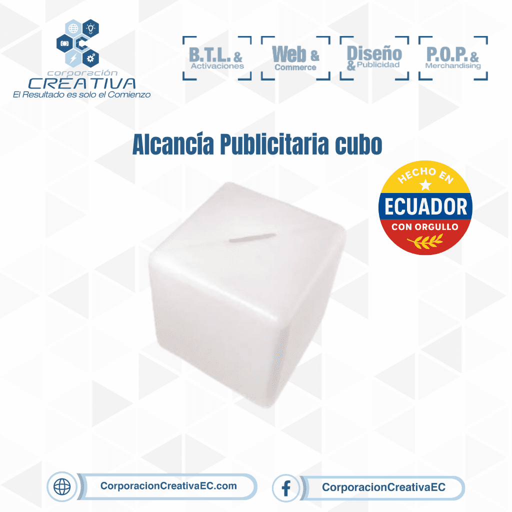 Alcancía plástica cubo, corporacion creativa