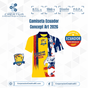 Camiseta selección Eciador, mundial 2026 Corporación Creativa