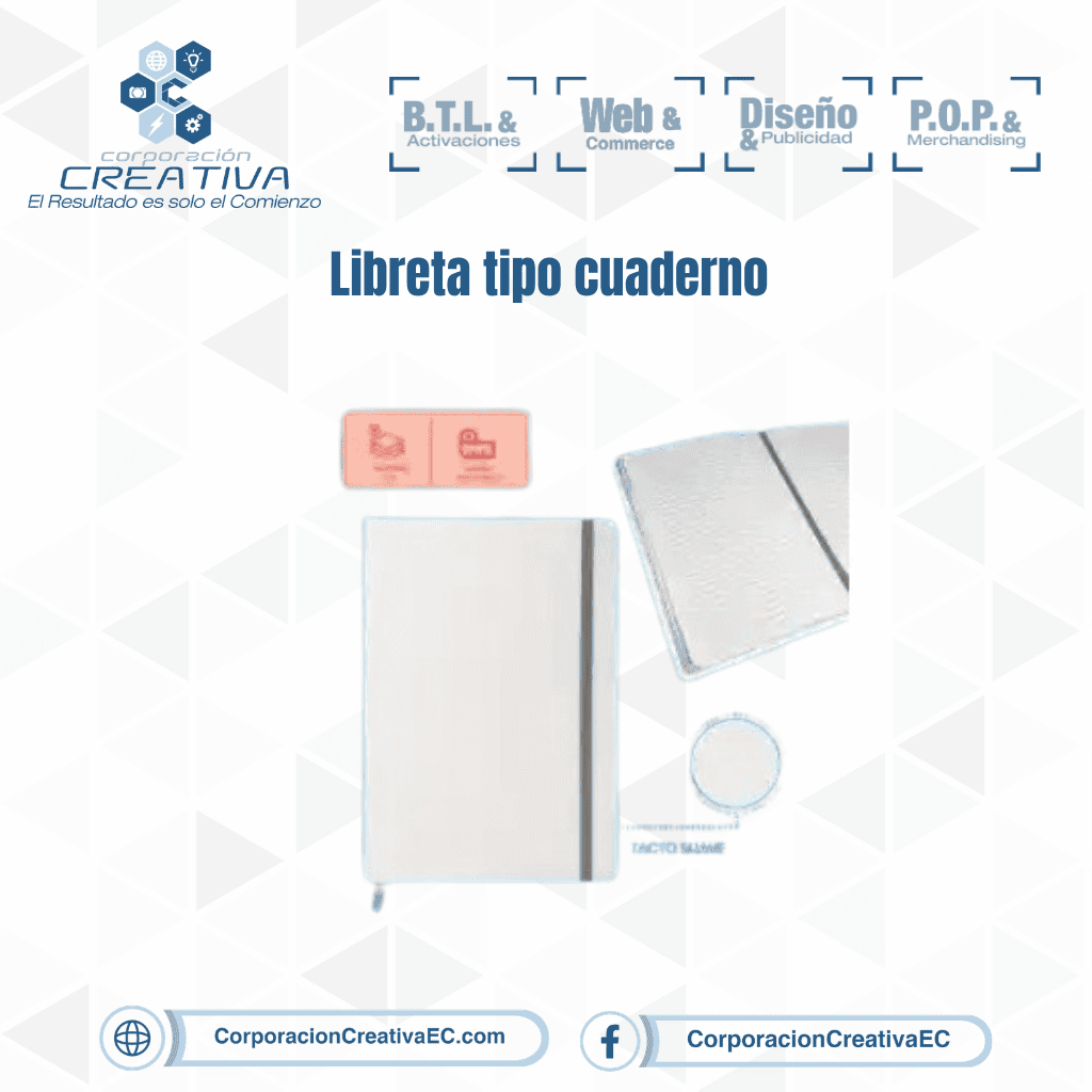 Libreta A5 Blanca - Escritorio-escolar- Corporación Creativa