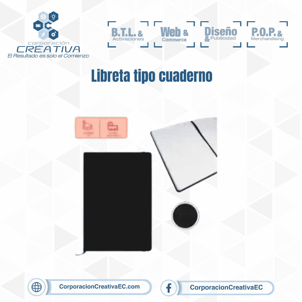 Libreta A5 Negra - Escritorio-escolar- Corporación Creativa