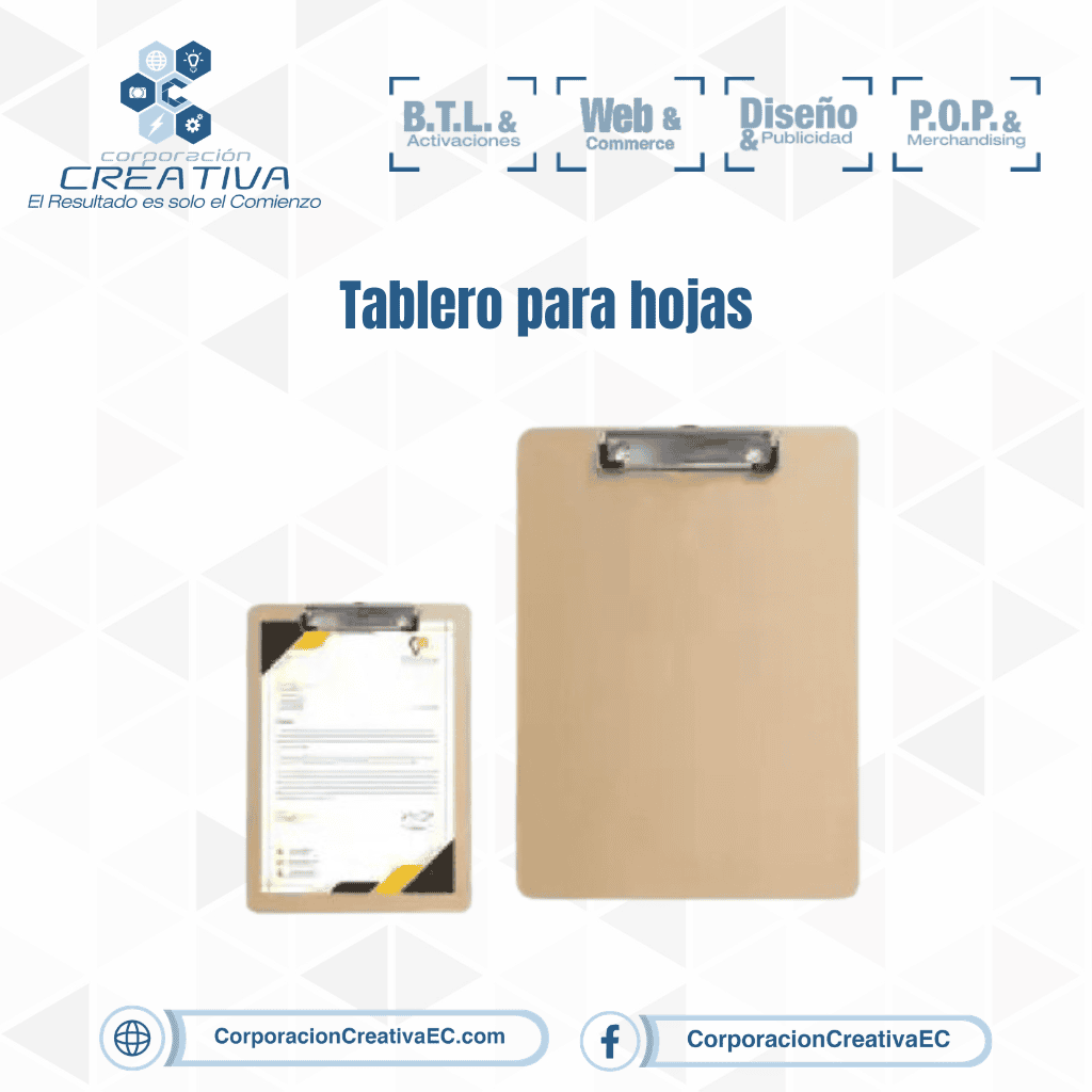 Tablero porta hojas A4-Corporación Creativa