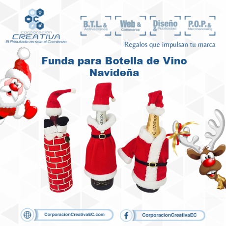 Funda para Botella de Vino Navideña