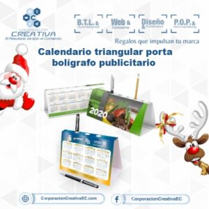 Calendario Triangular Porta Bolígrafo Publicitario